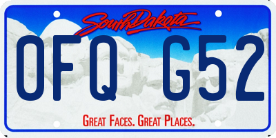 SD license plate 0FQG52