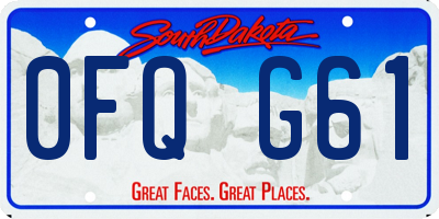 SD license plate 0FQG61