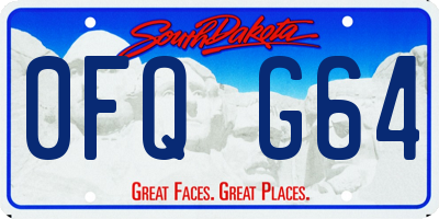 SD license plate 0FQG64
