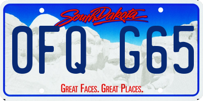 SD license plate 0FQG65