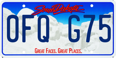 SD license plate 0FQG75