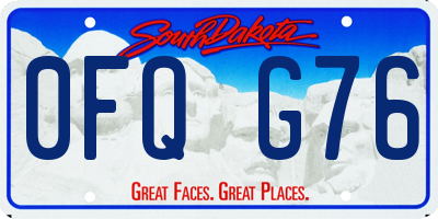 SD license plate 0FQG76