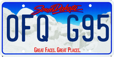 SD license plate 0FQG95
