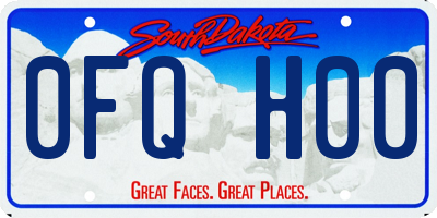 SD license plate 0FQH00