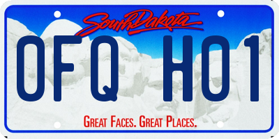 SD license plate 0FQH01