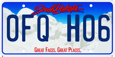 SD license plate 0FQH06