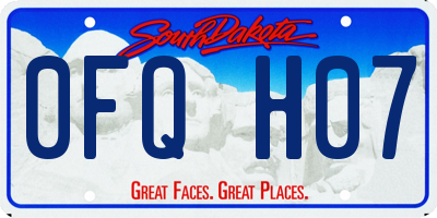 SD license plate 0FQH07