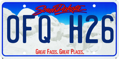 SD license plate 0FQH26