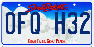 SD license plate 0FQH32