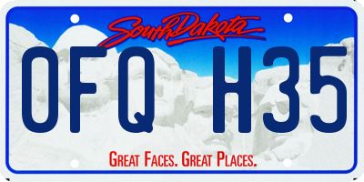 SD license plate 0FQH35