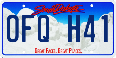 SD license plate 0FQH41