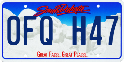 SD license plate 0FQH47