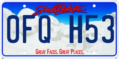 SD license plate 0FQH53