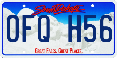 SD license plate 0FQH56