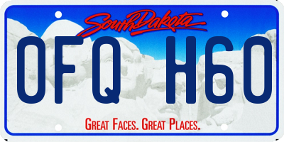 SD license plate 0FQH60