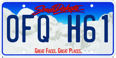 SD license plate 0FQH61