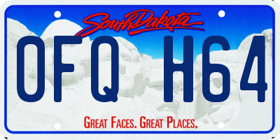 SD license plate 0FQH64