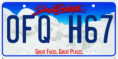SD license plate 0FQH67