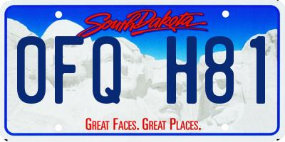 SD license plate 0FQH81