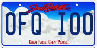 SD license plate 0FQI00