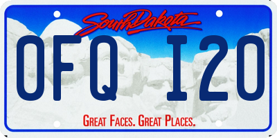 SD license plate 0FQI20