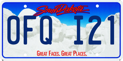SD license plate 0FQI21