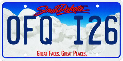 SD license plate 0FQI26