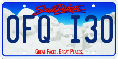 SD license plate 0FQI30