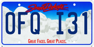 SD license plate 0FQI31