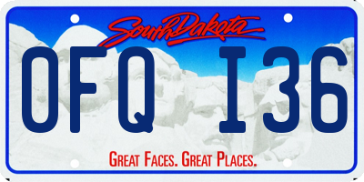 SD license plate 0FQI36