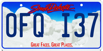 SD license plate 0FQI37