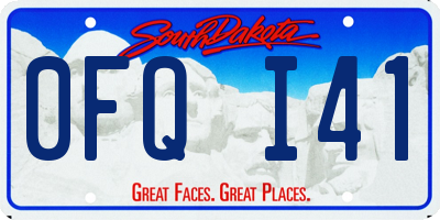 SD license plate 0FQI41