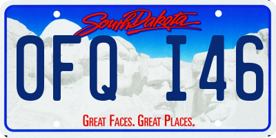 SD license plate 0FQI46