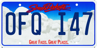 SD license plate 0FQI47