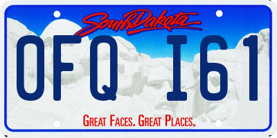 SD license plate 0FQI61
