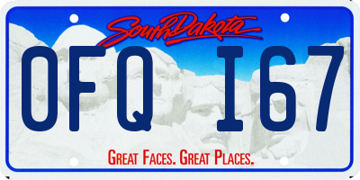SD license plate 0FQI67