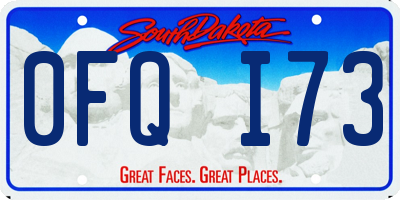 SD license plate 0FQI73