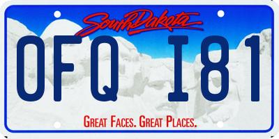SD license plate 0FQI81
