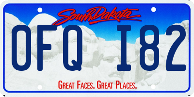 SD license plate 0FQI82