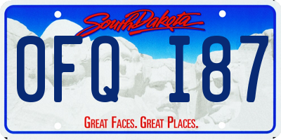SD license plate 0FQI87