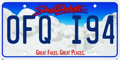 SD license plate 0FQI94