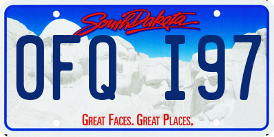 SD license plate 0FQI97