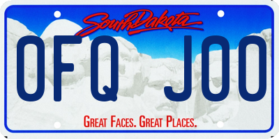 SD license plate 0FQJ00