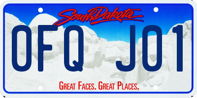 SD license plate 0FQJ01