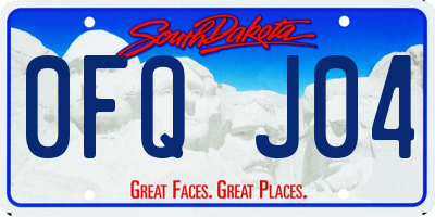 SD license plate 0FQJ04