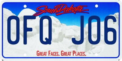 SD license plate 0FQJ06