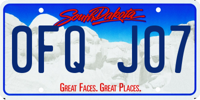 SD license plate 0FQJ07
