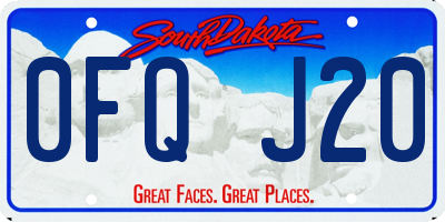 SD license plate 0FQJ20
