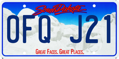 SD license plate 0FQJ21