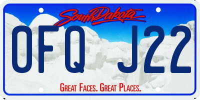SD license plate 0FQJ22